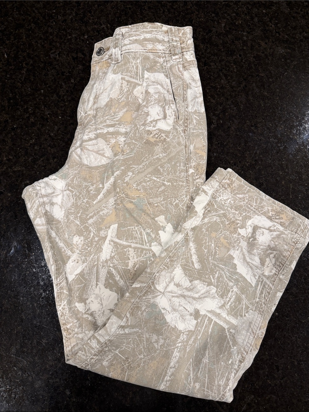 Men's Beige Camouflage Print Casual Pants